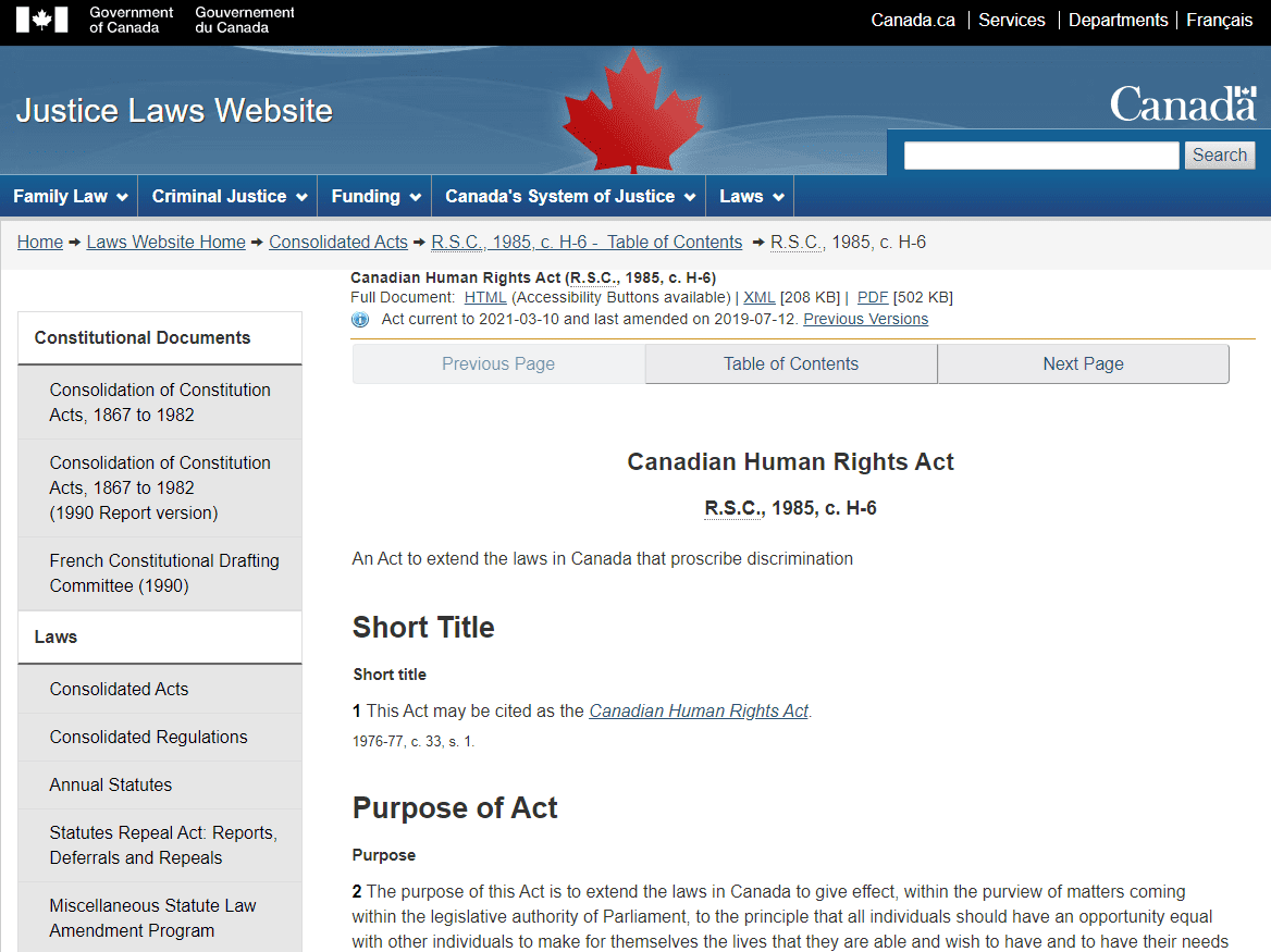 Canadian Human Rights Act