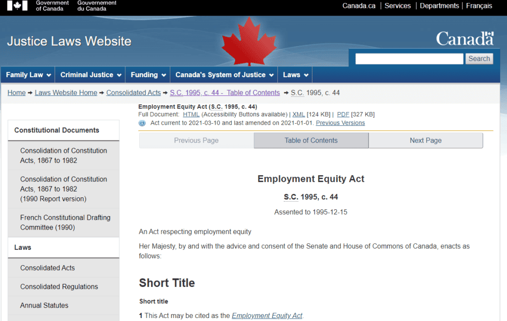 Employment Equity Act