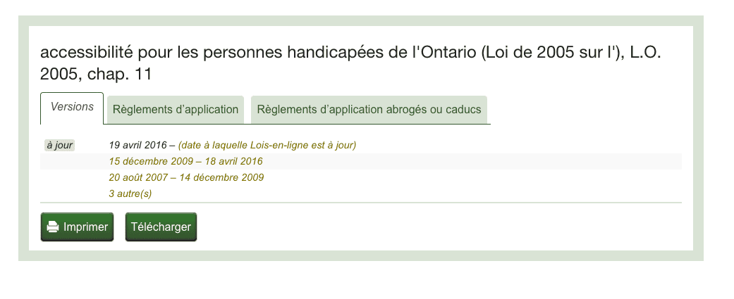 Accessibilité pour les personnes handicapées de l'Ontario