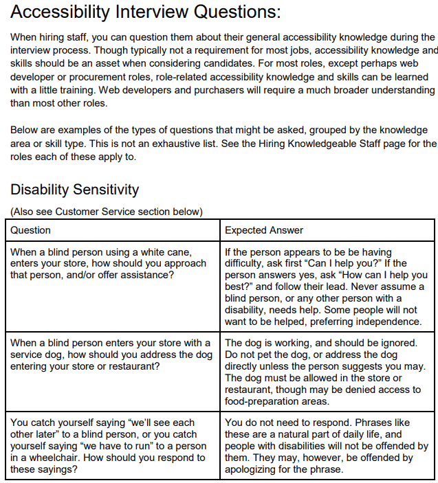 Accessibility Interview Questions
