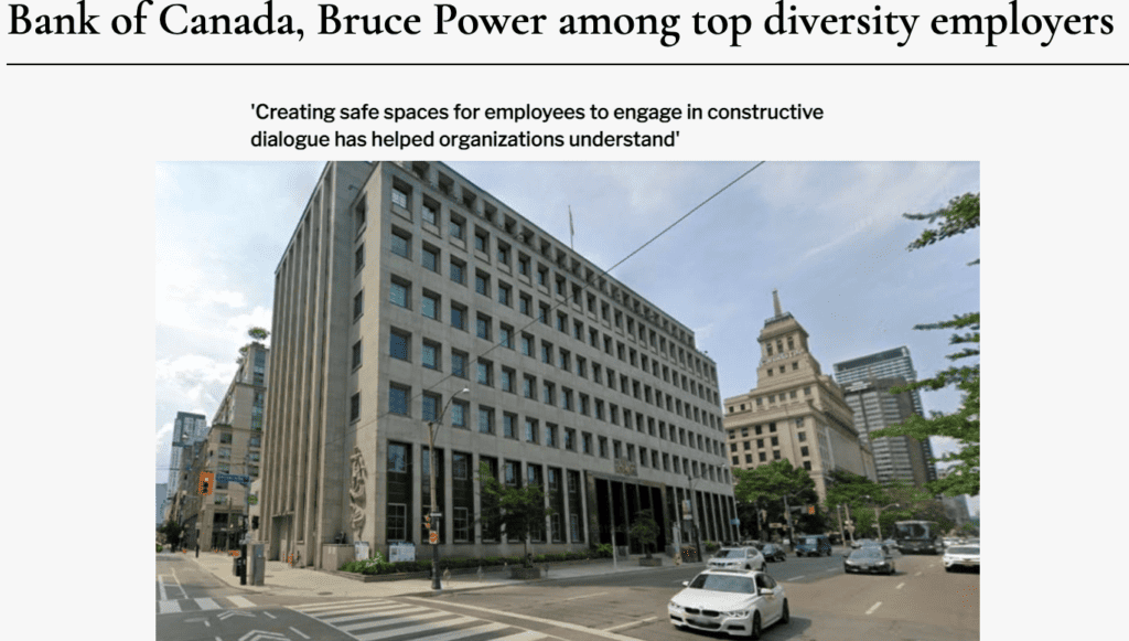 Bank of Canada, Bruce Power among top diversity employers