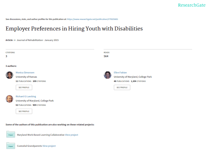 Employer Preferences in Hiring Youth with Disabilities