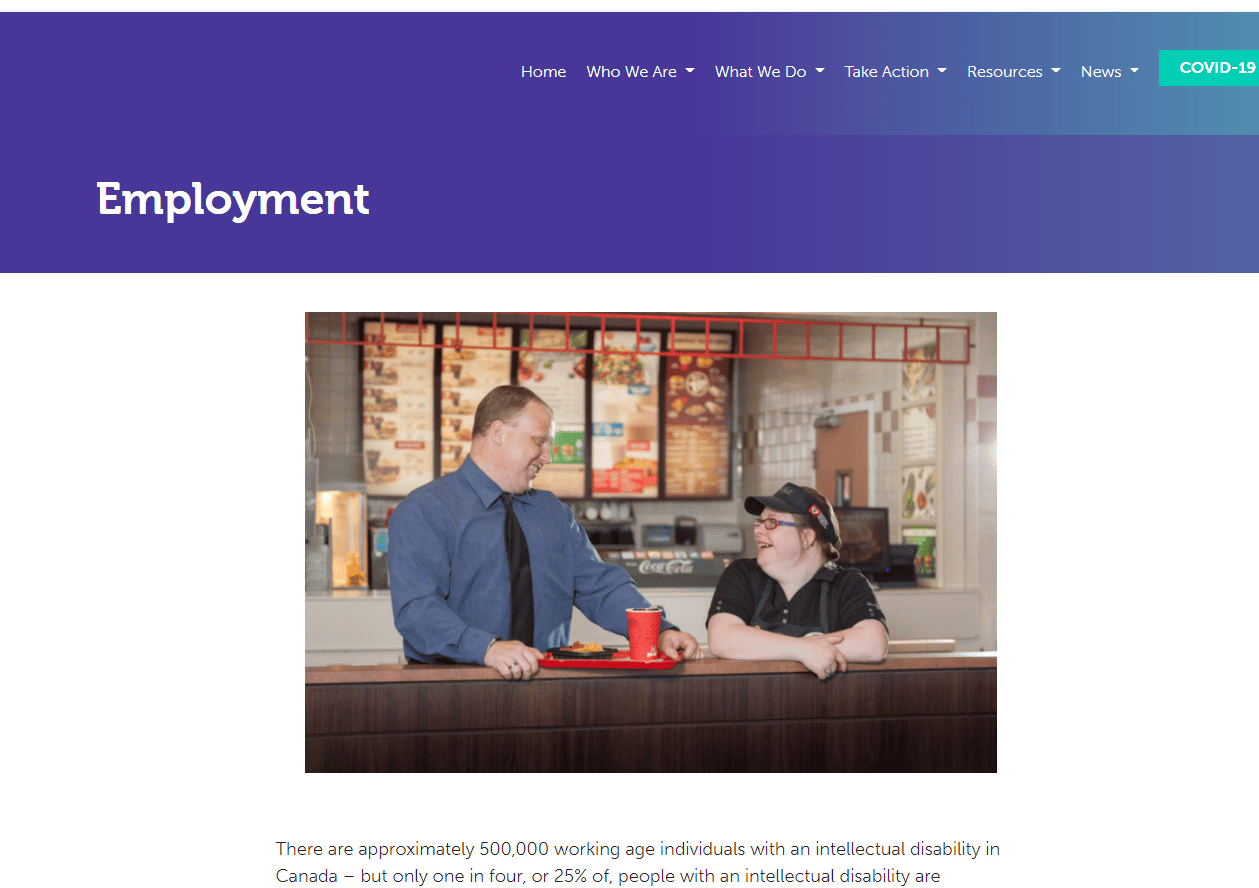 Employment for individuals with intellectual disability