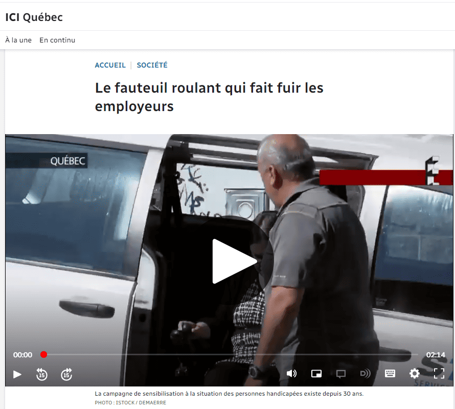 Le fauteuil roulant qui fait fuir les employeurs