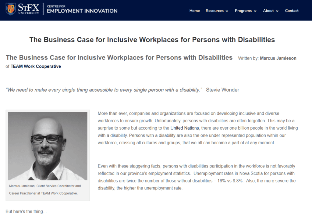 The Business Case for Inclusive Workplaces for Persons with Disabilities