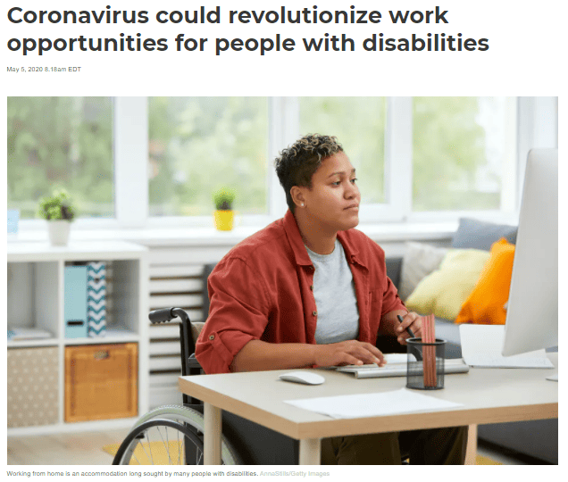 Coronavirus could revolutionize work opportunities for people with disabilities