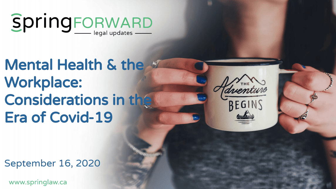 Mental Health & the Workplace: Considerations in the Era of Covid-19
