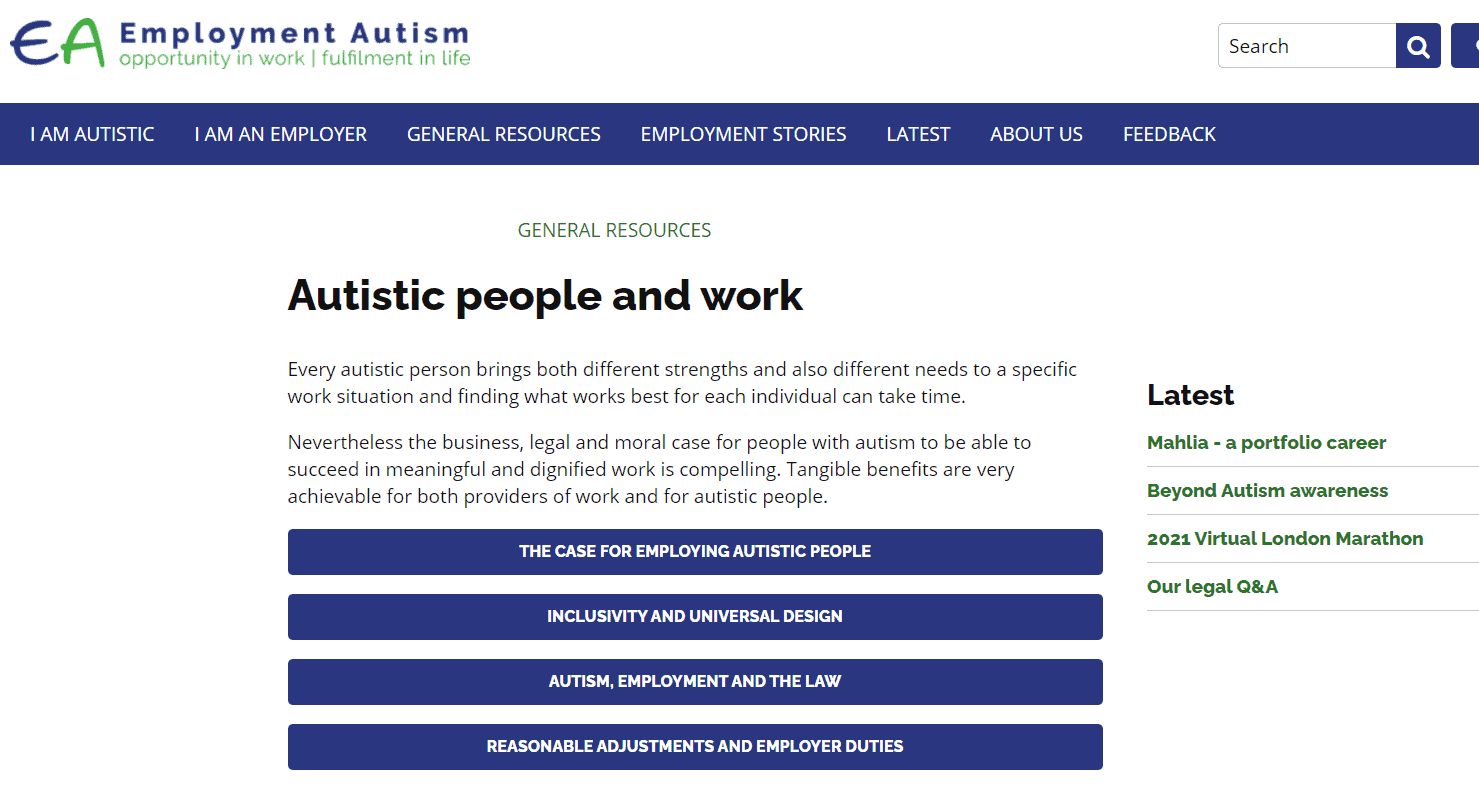 Autistic people and work