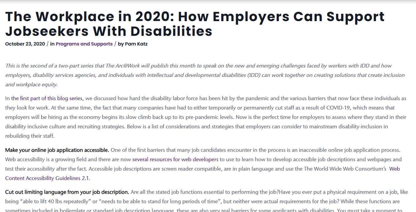The Workplace in 2020: How Employers Can Support Jobseekers With Disabilities