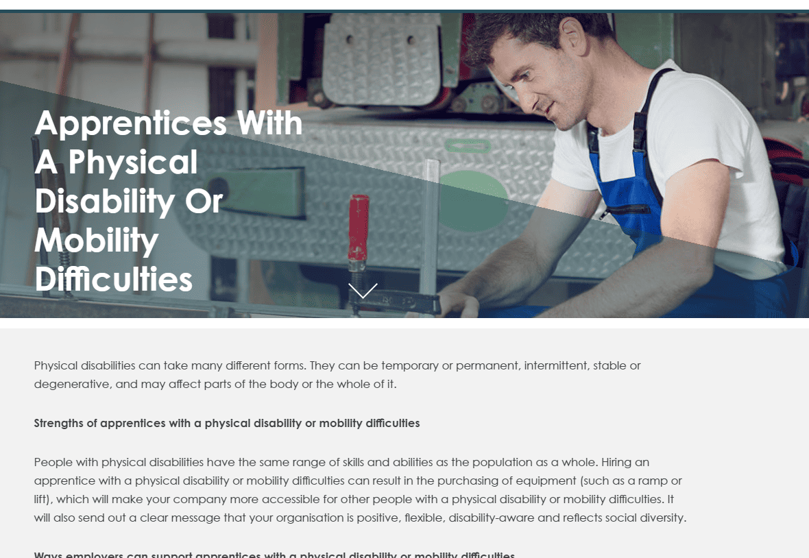 Apprentices With A Physical Disability Or Mobility Difficulties