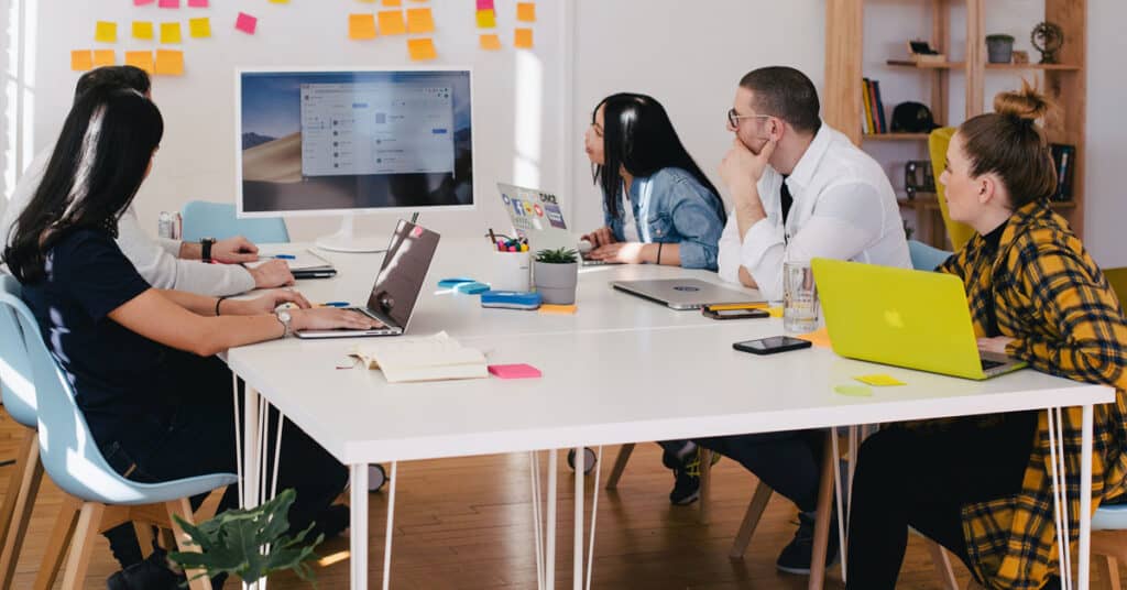 Group of people having a meeting