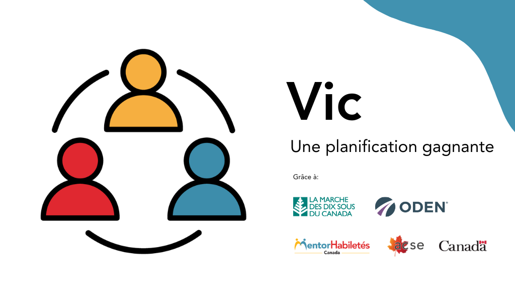 Une planification gagnante. Grâce à : Animé par La Marche des dix sous du Canada. Logos : MentorHabiletés Canada, ACSE, Gouvernement du Canada.
