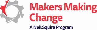 Makers Making Change logo - gear with one red part