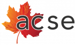 Logo de l'ACSE. Feuille d'erable orange et rouge avec les lettres "acse".