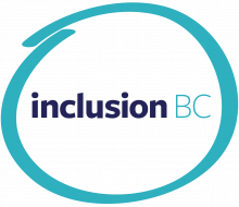 inclusionBC logo: teal drawn circle around inclusionBC.