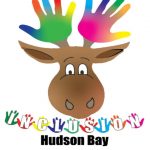 Inclusion Hudson Bay logo. Moose's head with two multicoloured hands for antlers.